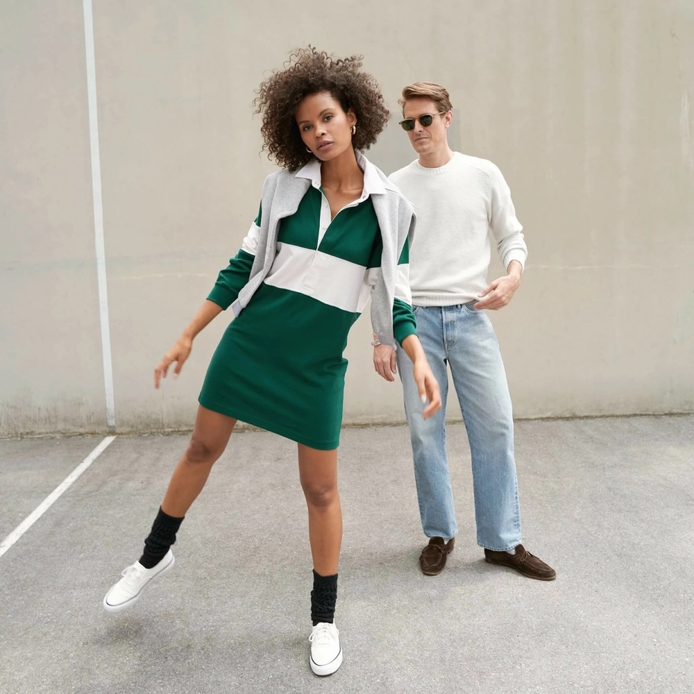 Brand New AYR (All Year Round) The Zoe Tennis Court Dress in green and white.